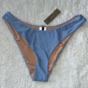J. Crew Curved Waist Cheeky Bikini Bottom Light Blue Size Medium NWT